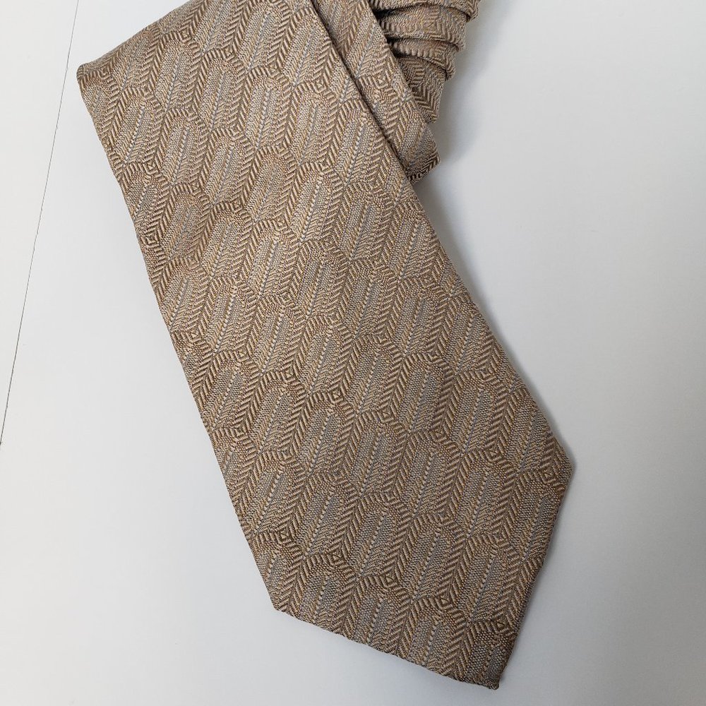 Men's Robert Talbott Tan Patterned Silk Tie
